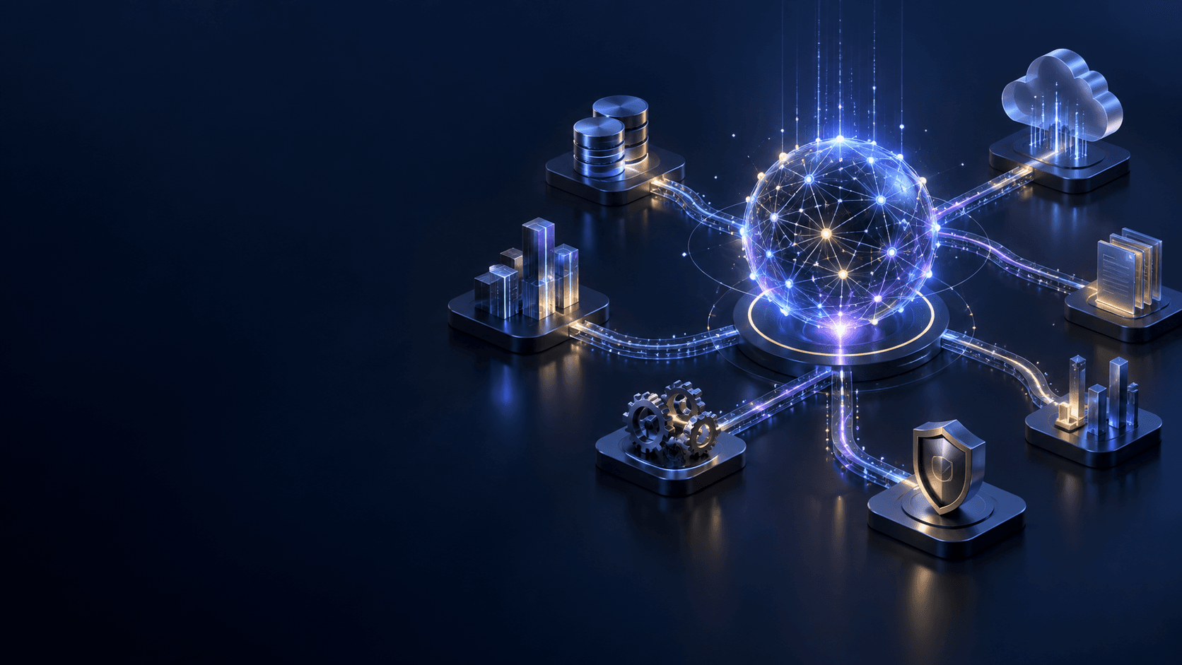 Connected intelligence linking enterprise data, knowledge, workflows, and security
